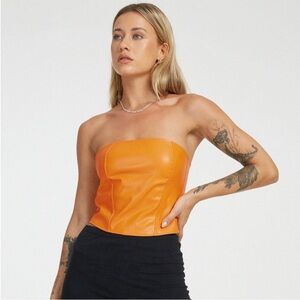 Motel Rocks Dena Corset Top Orange L